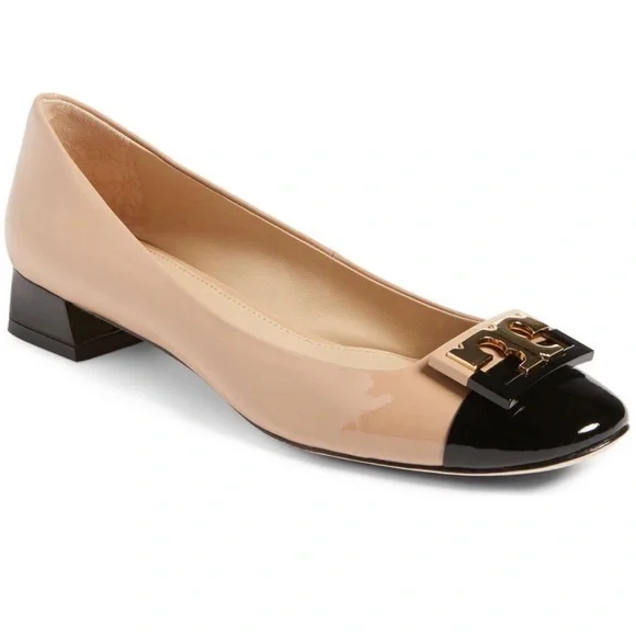 Tory Burch Gigi Colorblock Logo 25mm Pump Beige/Black - Picture 4 of 4